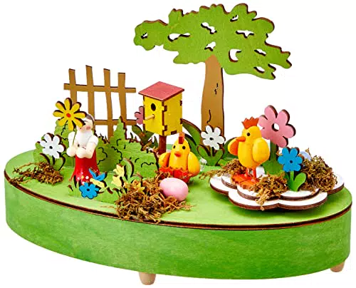 HGD Spieluhr ''Osterwiese'' mit Beleuchtung, Holz, Bunt