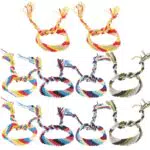 Holibanna 10 Stück Nepal Gewebte Freundschaftsbänder Verstellbare Geflochtene Armbänder mit Einem Quastenverschluss für Frauen Mädchen