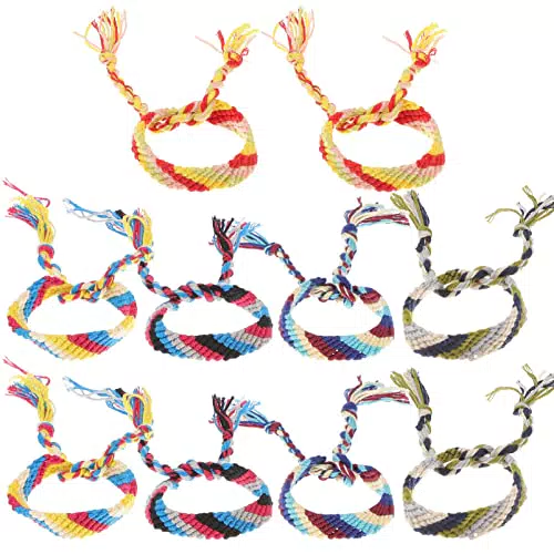 Holibanna 10 Stück Nepal Gewebte Freundschaftsbänder Verstellbare Geflochtene Armbänder mit Einem Quastenverschluss für Frauen Mädchen