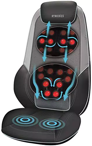 HoMedics Massagesitzauflage Max 2.0 Premium Shiatsu Massageauflage als Nacken- und Rückenmassagegerät mit Wärmefunktion