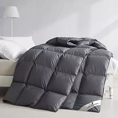 Homyrium Daunendecke 200x200 Ganzjahresdecke Komfort Bettdecke 200x200 Daunen Warm Federbett Federdecke - Oeko-TEX und RDS Zertifiziert