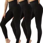 HOPLYNN 3er Sport Leggings Damen High Waist Yogahose Damen Blickdicht Streetwear Sporthose Laufhose für Yoga Gym Schwarz