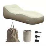HOTO Aufblasbares Sofa, Luftsofa mit Luftpumpe, Outdoor wasserdichte Luft Liege 150Kg Tragfähigkeit