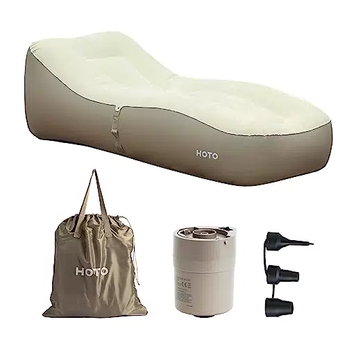 HOTO Aufblasbares Sofa, Luftsofa mit Luftpumpe, Outdoor wasserdichte Luft Liege 150Kg Tragfähigkeit