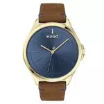 HUGO Analog Quarzuhr für Herren mit Braunes Lederarmband - 1530134