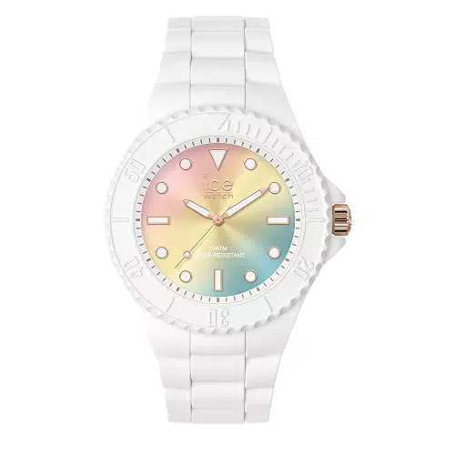 Ice-Watch - ICE generation Sunset rainbow - Weiße Damenuhr mit Silikonarmband - 019153