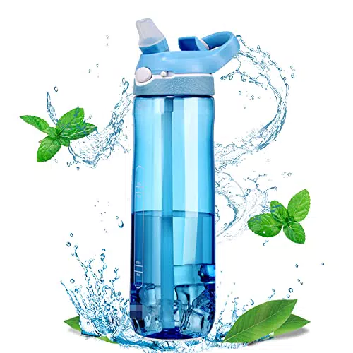 IMMSKILL Trinkflasche mit Strohhalm 750ML Trinkflasche