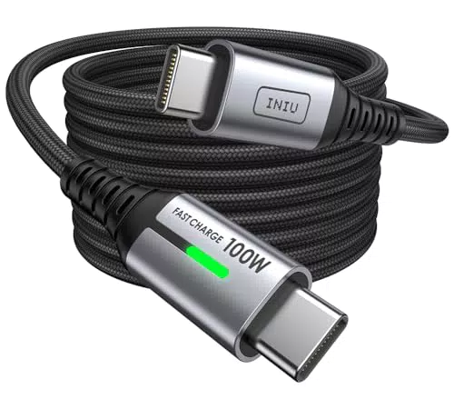 INIU USB C Kabel, 100W 5A PD QC 4.0 Type C Schnellladekabel USB C auf USB C Kabel