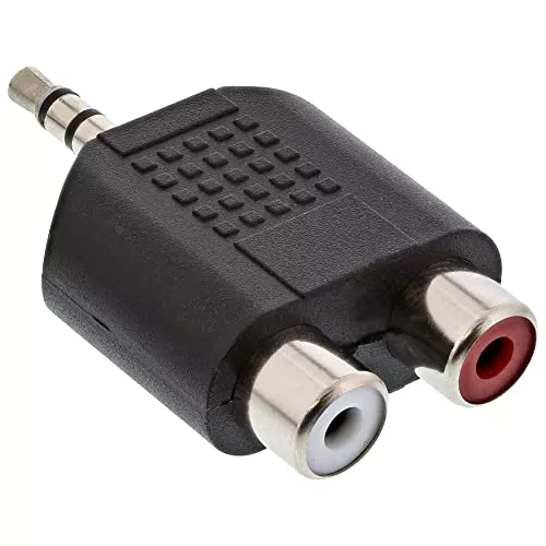InLine 99302 Audio Adapter, 3, 5mm Klinke Stecker an 2x Cinch Buchse