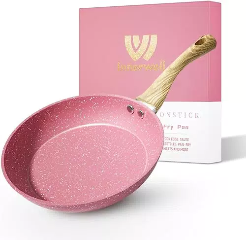 Innerwell Antihaft Bratpfanne 20cm Rosa Pfanne Beschichtet Pfannen Pfanne Induktion PFOA-freie Bratpfanne Geeignet FüR Alle Herdarten Anti-Warping-Basis