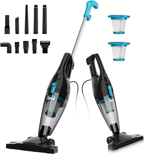 INSE Staubsauger, 16Kpa stark Saugkraft 2in1 Stielstaubsauger & Handstaubsauger mit Kabel