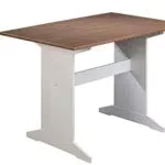 Inter Link Esstisch 110 x 70 cm Kiefer Massivholz Weiss Sepia braun lackiert