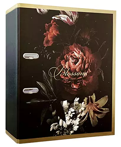 Interdruk DIN A4 75 mm Breit - Metallic Hochwertiges Design - Satin Gold Blossom