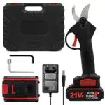 Irfora Tragbare 21-V-Hand-Akku-Elektro-Astschere mit Tragetasche Wiederaufladbare 1200-mAh-Lithiumbatterie und Ladegerät Angetriebene Astschere Gartenschere 30 mm Schnittdurchmesser