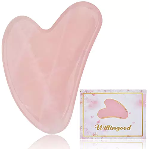 Jade Gua Sha Brett, echt Gua Sha Rosenquarz, Massagesteine Gua Sha Gesicht/Jawline
