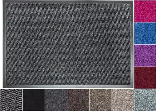 Jan Max Schmutzfangmatte - 5 Größen - Fußmatte für Innen und Außen - Sauberlaufmatte in dunkel grau anthrazit schwarz 40 x 60 cm