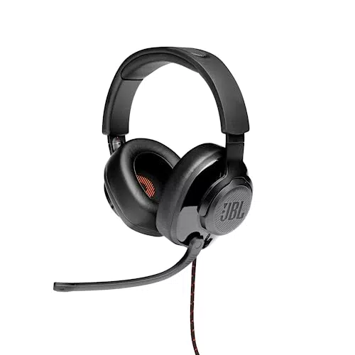 JBL Quantum 200 Over-Ear Gaming Headset Wired 3, 5 mm Klinke und PC-Splitter Mit hochklappbarem Boom-Mikrofon Kompatibel mit vielen Plattformen Schwarz