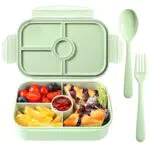 Jeopace Bento Box für Kinder Brotdose für Kinder mit 4 Fächern Lunchbox für Erwachsene Kinder Auslaufsicher Mikrowellenfest Kühlschrankfest