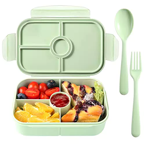 Jeopace Bento Box für Kinder Brotdose für Kinder mit 4 Fächern Lunchbox für Erwachsene Kinder Auslaufsicher Mikrowellenfest Kühlschrankfest