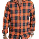 JMIERR Flanellhemd Herren Karierte Hemden Langarm Flanell Baumwoll Hemd für Herren Button-Down Business Casual Hemd Regular Fit
