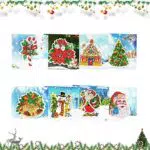 Jodsen 8 Stück Diamant Malerei Weihnachtskarten, Weihnachten Diamond Painting Set