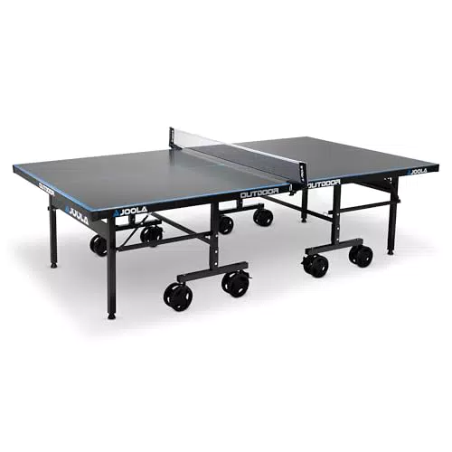 JOOLA Tischtennisplatte Outdoor J500A - Profi Tischtennistisch 6 MM Aluminium-Verbundoberfläche Wetterfest-Klappbares Untergestell-Schneller Aufbau