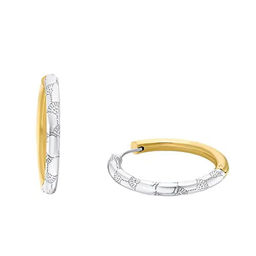 JOOP! Creolen Edelstahl Damen Ohrschmuck, 3, 5 cm, Bicolor