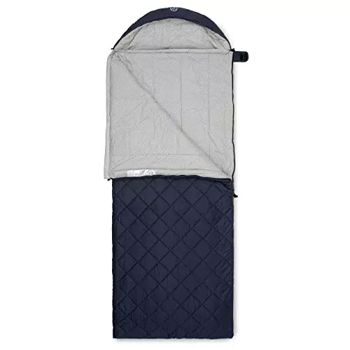 Justcamp Urbana Deckenschlafsack mit Innen- & Außenbezug aus Baumwolle - Koppelbarer Camping Reiseschlafsack für 3 Jahreszeiten
