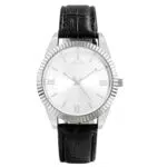 JWATCH Herren Armbanduhr Silber 40MM stilvoll und erschwinglich: Lederarmbanduhr Krokodilleder I für große Handgelenke mit sportlichem Design