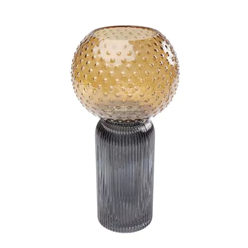 Kare Design Vase Marvelous Duo Amber, grau/gelb, Blumenvase