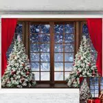 Kate 2.2x1.5m Weihnachts Hintergrund Weihnachten Foto Hintergrund Schneelandschaft Weihnachtsbaum für Weihnachtsfeier Dekoration Fotografie Fotostudio Requisiten Mikrofiber für Fotografie