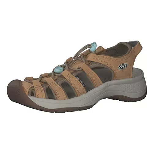 KEEN Damen Astoria West Sandalen, Doe/Blue Glass-Leder