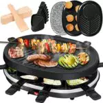 KESSER 3in1 Raclette-Grill mit Naturgrillstein, Grillplatteund Pancake-Grillplatte Pfannkuchen Tischgrill für 8 Personen