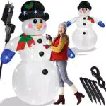 KESSER Aufblasbarer Schneemann XXL 240cm LED-Beleuchtung mit Befestigungsmaterial & geräuscharmen Gebläse Deko Weihnachts-Figur Weihnachten Weihnachtsdekoration Innen & Außen Witterungsbeständig IP44