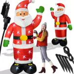 KESSER Aufblasbarer Weihnachtsmann XXL 250cm LED beleuchtet inkl. Befestigungsmaterial Weihnachtsdekoration Weihnachtsdeko Figur