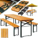 KESSER Bierzeltgarnitur 3 teilig Gartenmöbel-Set, Klappbar 170 x 46 x 75cm