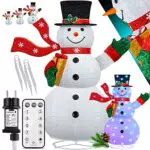 KESSER LED Schneemann 180cm mit Fernbedienung - Mit 8 Modi Bunter Farbspiel- Timer 24H Weihnachtsfigur Beleuchtet Weihnachtsdekoration für Indoor & Outdoor Wetterfest IP44 Weihnachtsbeleuchtung