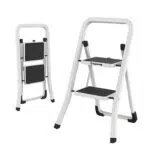 Keyoung Trittleiter 2 Stufen Klappbar Leiter Klappbarer Tritthocker mit 30 cm Breitem Anti-Rutsch-Pedal Kleine Trittleiter