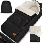 KIDIZ Babyfußsack Baby Fußsack Winterfußsack Babyschale mit Reißverschluss Kuschelsack Babydecke Kinderwagen waschbar verschließbarer Kopfteil