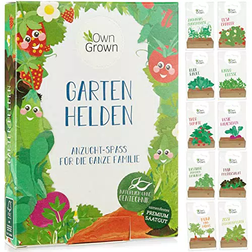 Kinder Pflanzen Set: Tolles Kinder Anzuchtset mit 10 Sorten Pflanzen Samen Gemüse Samen