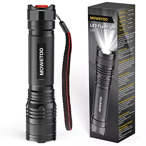 kizplays Taschenlampe LED, Extrem Hell Taschenlampe Zoombare Klein Torch mit 5 Modi