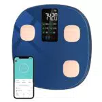 Körperfettwaage Personenwaage Digital Waage mit Körperfett und Muskelmasse für 15 Körperdaten Herzfrequenz-Messgerät Waage Personen mit Großem VA-Bildschirm Mit APP für iOS und Android