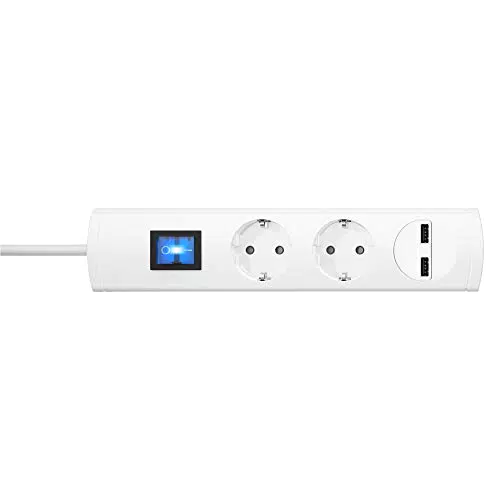 Kopp Plus 2-fach Steckdosenleiste Ladeport, 1, 4 m Kabel