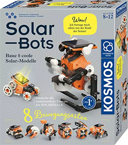 KOSMOS 620677 Solar Bots, Baue 8 Solar-Modelle, Bausatz für Roboter mit Solarenergie-Antrieb