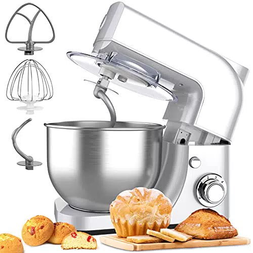 Küchenmaschine Knetmaschine Rührmaschine Küchenmaschine multifunktional 6 Geschwindigkeit mit Edelstahlschüssel Teigknetmaschine mit Rührbesen