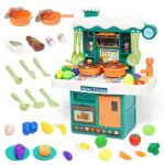 Küchenspielset für Kinder Kleinkind Simulierte Küche Spielzeug Kochspielzeug und Spray Rollenspiel Bildungsgeschenk für Jungen und Mädchen