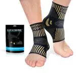 Kupfer Sprunggelenkbandage 2 Stück, Professionelle Knöchelbandage für Damen/ Männer Beste Kompressionssocken Fußbandage für Plantarfasziitis