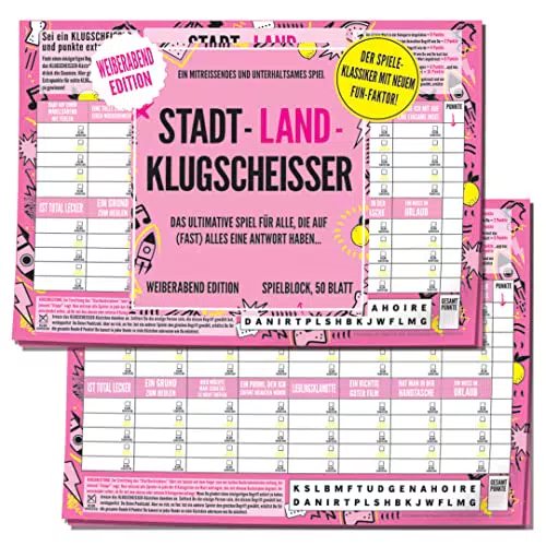 Kylskapspoesi AB KYL430400 Stadt-Land-Klugscheisser Weiberabend Edition Brief Spielblöcke