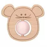 LÄSSIG Baby Greifling Beißring Beißhilfe Holz Silikon schadstoffgeprüft Spielen Anfassen Motorik Zahnen/Teether Ball