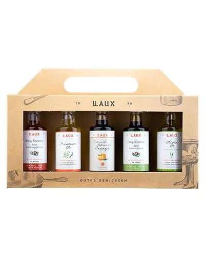 LAUX Essig Öl 5er Geschenkbox - Mit Provence-Öl, Olivenöl